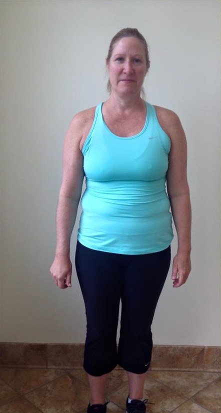 Kim at the start of her first boot camp at 46